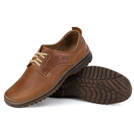 Olivier Zapatos de cuero para hombres casuales 221gt camel marrón 4