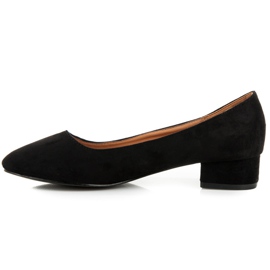 Salones de ante con tacones bajos negro 3