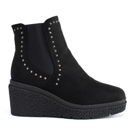Botas cuña ante negro 4