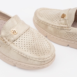 Goodin Mocasines de trabajo dorado con un elemento dorado 5
