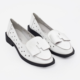 Goodin Zapatos de mujer blanca con agujeros y un arco blanco 3