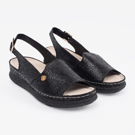 Goodin Sandalias negras con plantilla de piel. negro 3