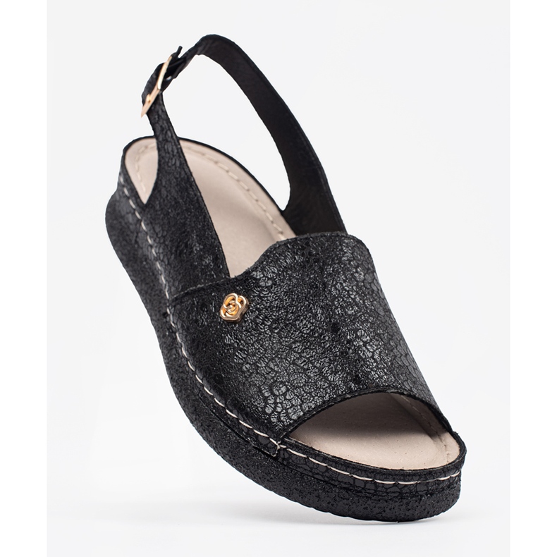 Goodin Sandalias negras con plantilla de piel. negro 2