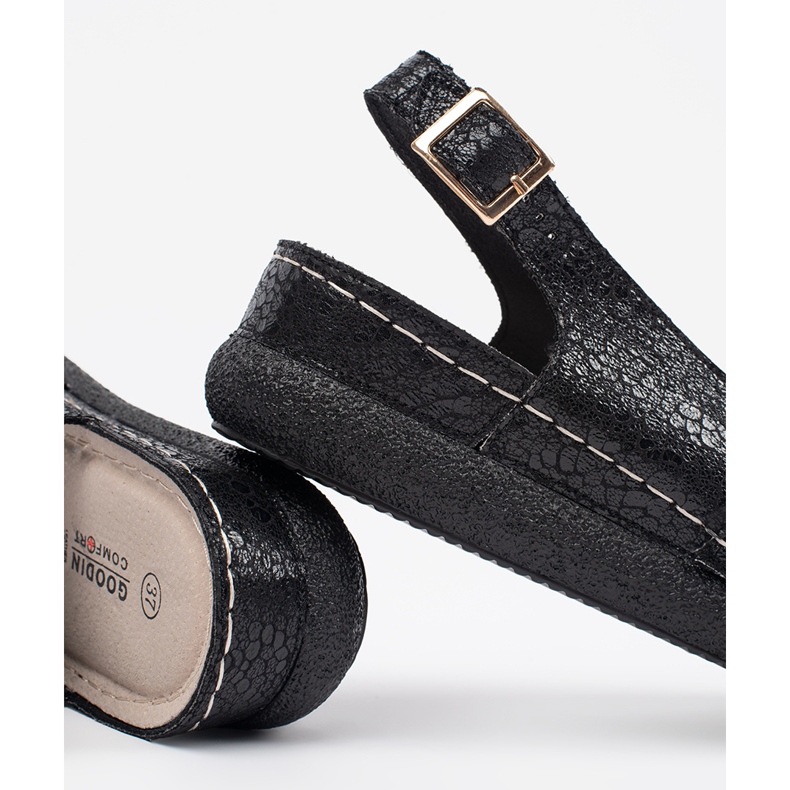 Goodin Sandalias negras con plantilla de piel. negro 1