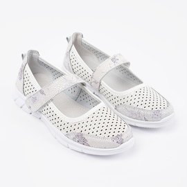 Goodin Ballerinas deportivas de cuero de cuero blanco blanco 3