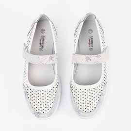 Goodin Ballerinas deportivas de cuero de cuero blanco blanco 2