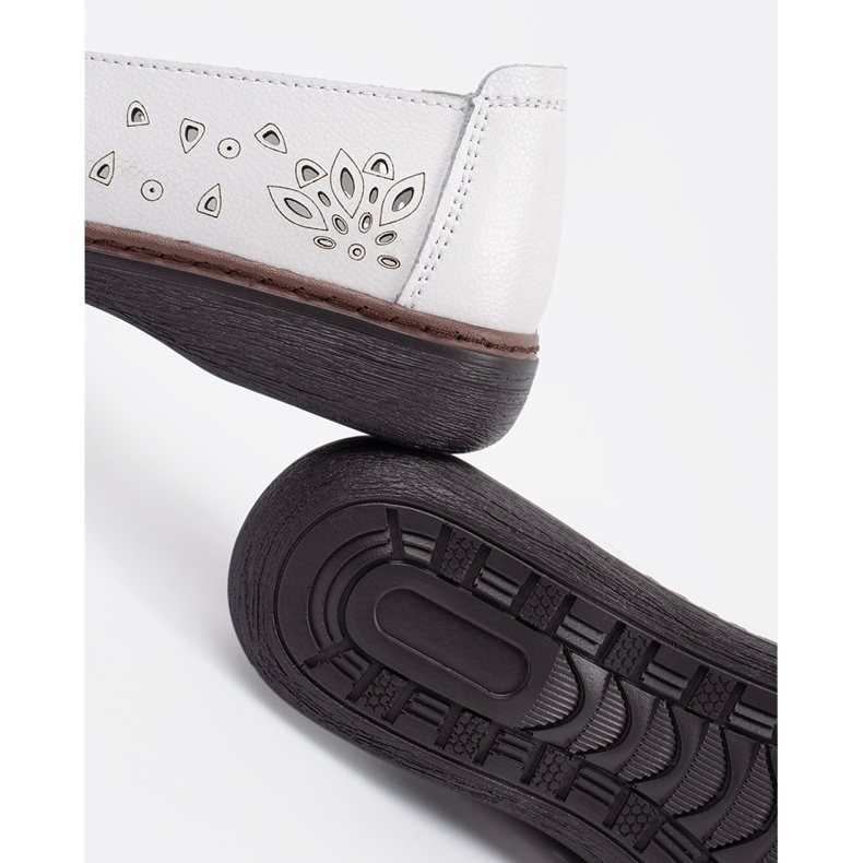 Goodin Zapatos de cuero blancos con arco 2