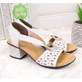 Sandalias de piel con goma Rieker W RKR433 blanco 10