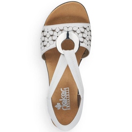 Sandalias de piel con goma Rieker W RKR433 blanco 14