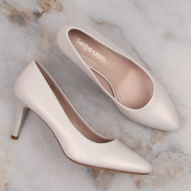 Sergio Leone W SK414D tacones altos perla blanco 13