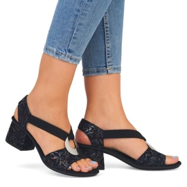 Sandalias cómodas Rieker W RKR679 negro 16