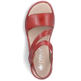 Sandalias cómodas de piel Rieker W RKR685 rojo 13
