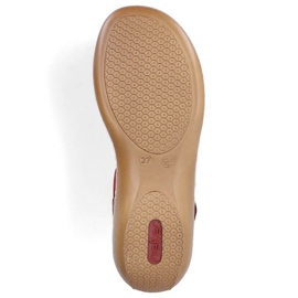 Sandalias cómodas de piel Rieker W RKR685 rojo 15