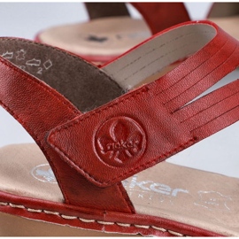 Sandalias cómodas de piel Rieker W RKR685 rojo 21