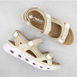 Sandalias cómodas velcro Rieker W RKR691 beige 8