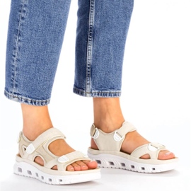 Sandalias cómodas velcro Rieker W RKR691 beige 16