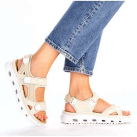 Sandalias cómodas velcro Rieker W RKR691 beige 17