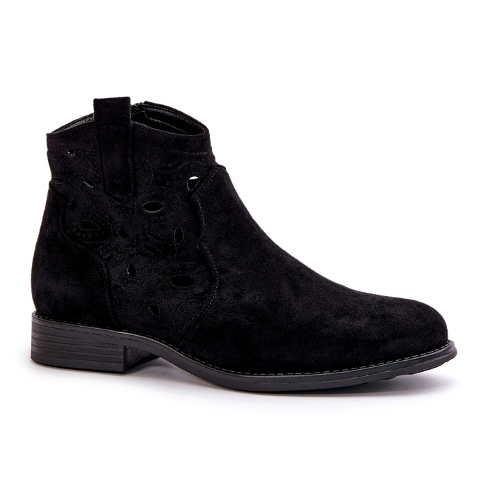 S.Barski Botas de Openwork para mujeres para Black Castle S. Barski Hy42-081 negro 2
