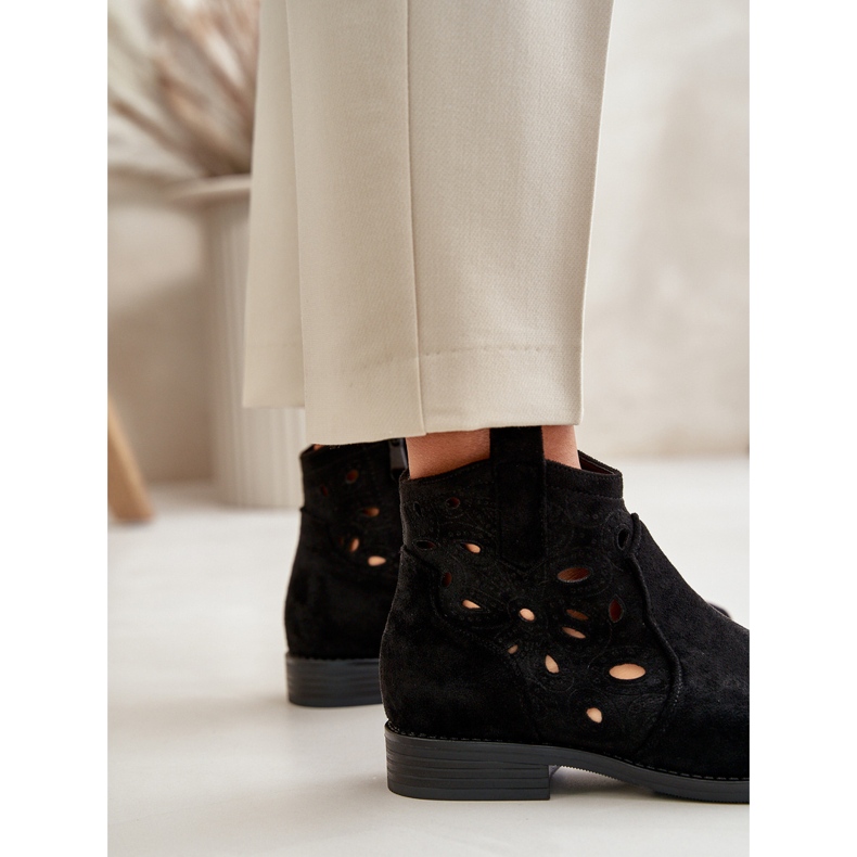 S.Barski Botas de Openwork para mujeres para Black Castle S. Barski Hy42-081 negro 3