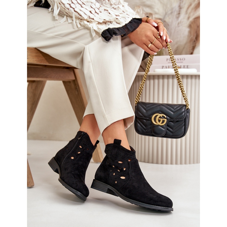 S.Barski Botas de Openwork para mujeres para Black Castle S. Barski Hy42-081 negro 4