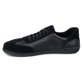 WASAK Zapatos de cuero minimalista de hombres descalzos 0742W PEAS NEGRAS negro 1