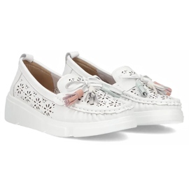 Filippo DP6705/25 mocasines de cuero blanco 3