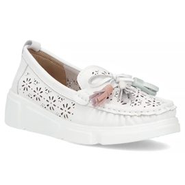 Filippo DP6705/25 mocasines de cuero blanco 4