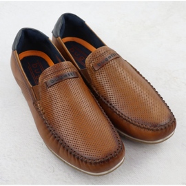 Cuero mocasines Los cómodos bugatti marrón deslizantes de los hombres RR153207 2