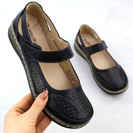 Zapatos para mujeres para velcro negro unisoft 7026 1