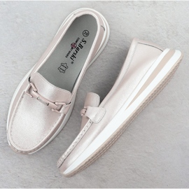 Zapatos de mocasín de cuero en la plataforma Pearl Pink S.Barski GR51-598 rosado 3