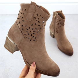 Botas de trabajo para mujeres con tacones marrones Vinceza 58452 marrón 1