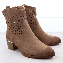 Botas de trabajo para mujeres con tacones marrones Vinceza 58452 marrón 2