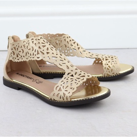 Sandalias de mujeres Factucas platino Złote M. Daszyński MR24148-2 dorado 2