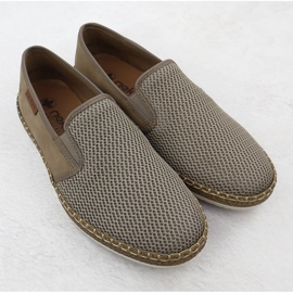 Zapatos para hombres insertados beige rieker b5265-65 2