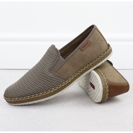 Zapatos para hombres insertados beige rieker b5265-65 3