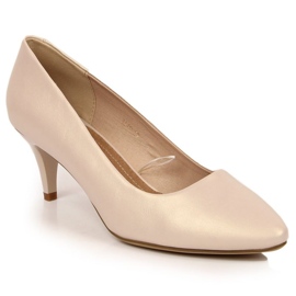 Zapatos de salón pin beige perla W Sergio Leone 7