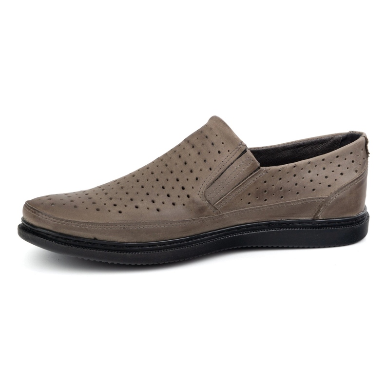 Polbut Zapatos de cuero a puertas para hombres 2107l gris 1