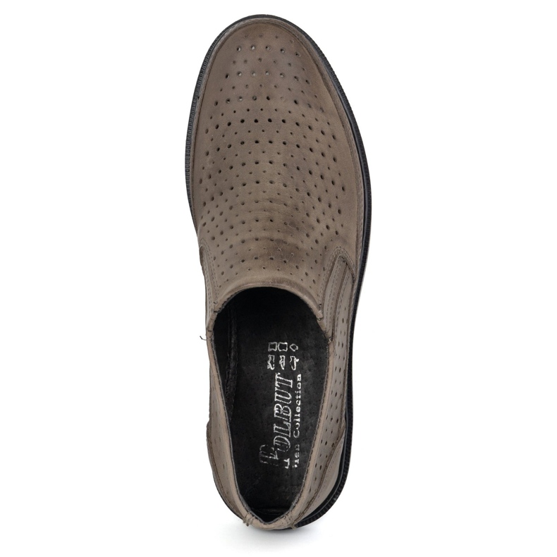 Polbut Zapatos de cuero a puertas para hombres 2107l gris 5