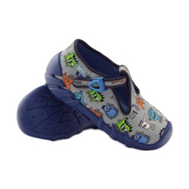 Pantuflas niños criaturas Befado 110p308 gris azul 3