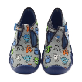 Pantuflas niños criaturas Befado 110p308 gris azul 4