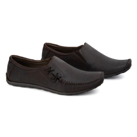 Olivier Zapatos para hombres mocasines de cuero insertados 306 kz marrón 2