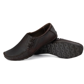 Olivier Zapatos para hombres mocasines de cuero insertados 306 kz marrón 3