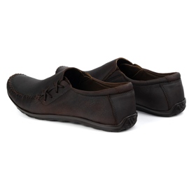 Olivier Zapatos para hombres mocasines de cuero insertados 306 kz marrón 4