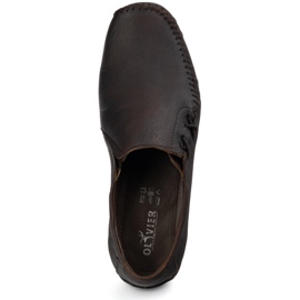 Olivier Zapatos para hombres mocasines de cuero insertados 306 kz marrón 5