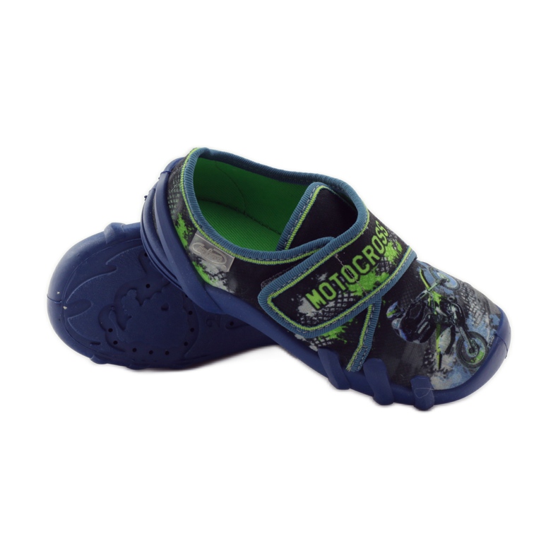 Chanclas niño Befado 273y226 motocross azul marino verde 3