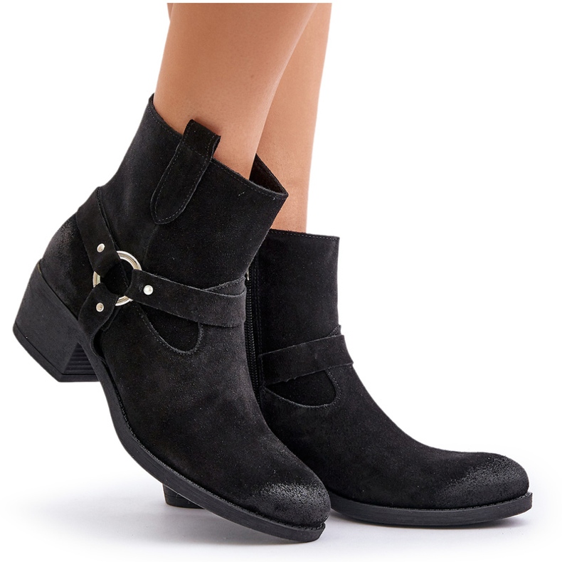 Tacones altos de mujer aislados de cuero Zazoo 60477 Negro 5