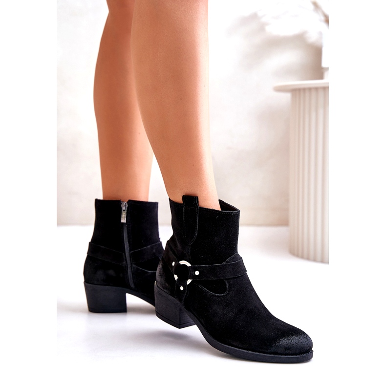 Tacones altos de mujer aislados de cuero Zazoo 60477 Negro 2