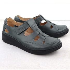 Zapatos de cuero para mujeres en el Helios 437 Graphite Velcro gris 2