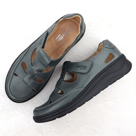 Zapatos de cuero para mujeres en el Helios 437 Graphite Velcro gris 3