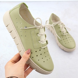 Zapatos de cuero a puertas para mujeres Helios verdes 434 1 Zapatos de cuero a puertas para mujeres Helios verdes 434 1